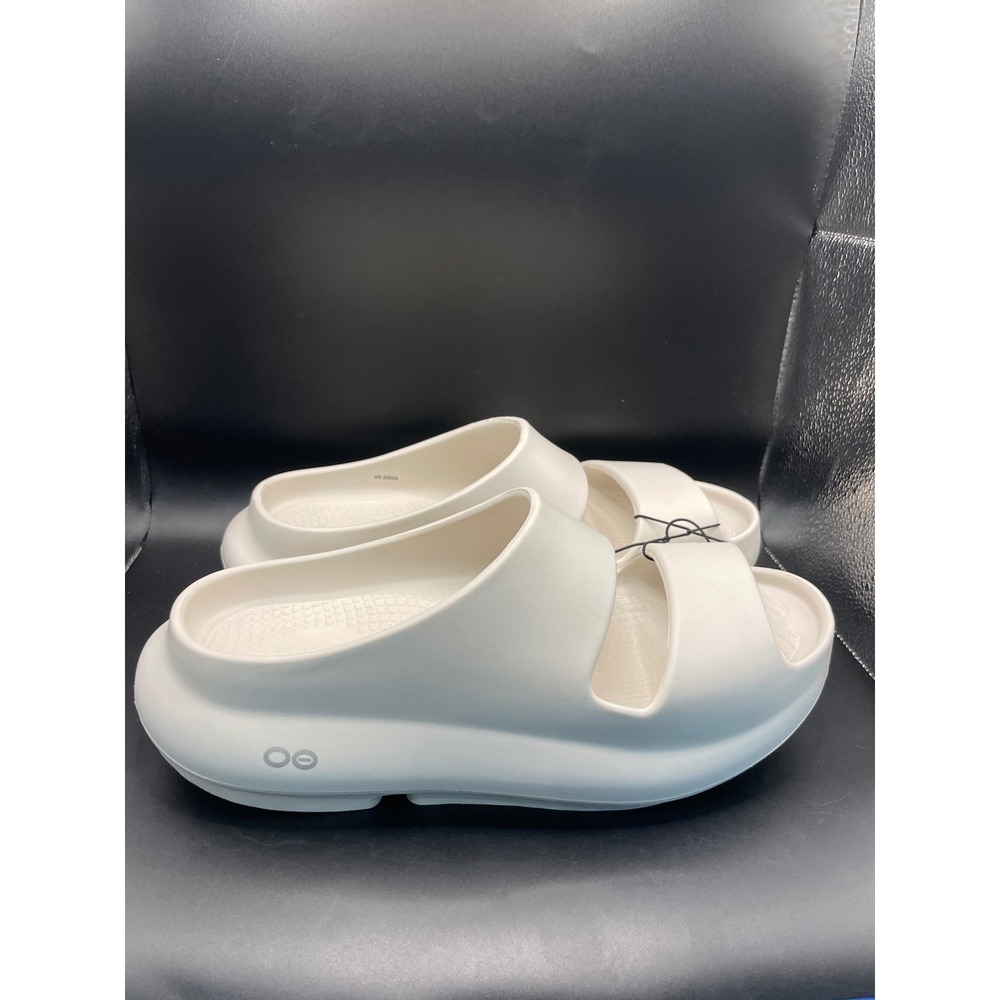 OOFOS OOahh Sport Flex Slides White Recovery Sandals Mens 8 Womens 10 EU 41
